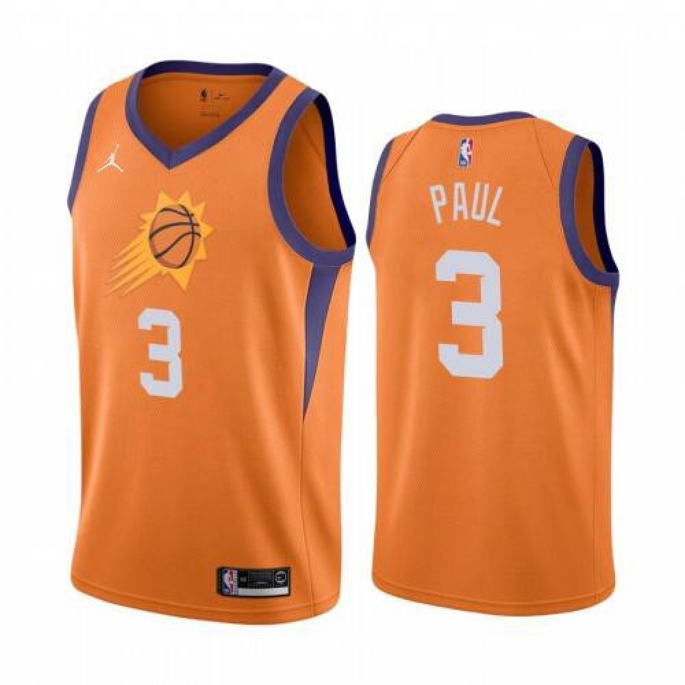 Men's Phoenix Suns Chris Paul #3 Jordan Orange 2020/21 Swingman Jersey - Statement Edition-Pro Kit Vault | Brand New 26/27 Sports Jerseys